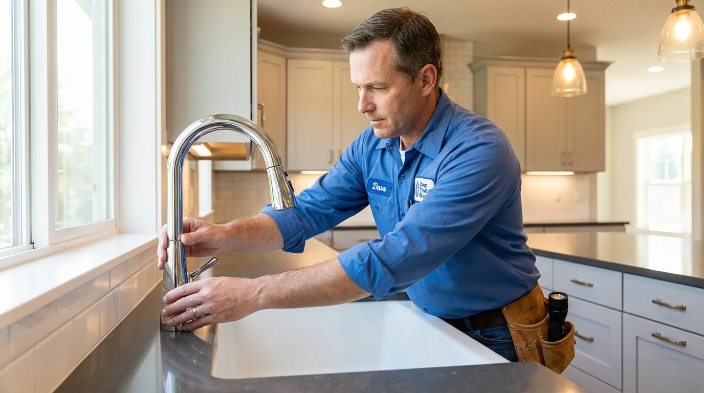 Kitchen faucet installation by Johns Plumbing LLC in Whitehouse Station