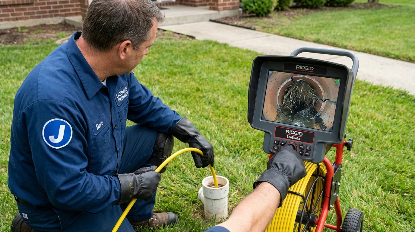 Sewer camera inspection being performed by Johns Plumbing LLC in Whitehouse Station