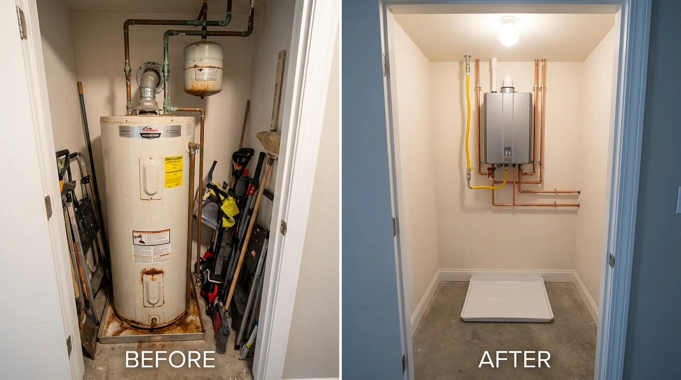 Tank water heater versus wall-mounted tankless unit comparison for Whitehouse Station, NJ homeowners